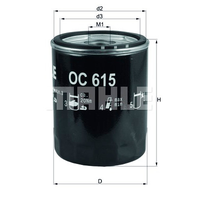 Filtro olio MAHLE ORIGINAL OC 615