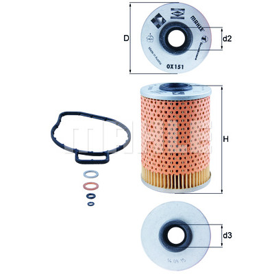 Filtro olio MAHLE ORIGINAL OX 151D