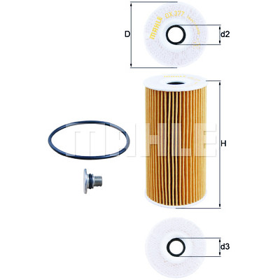 Filtro olio MAHLE ORIGINAL OX 377D