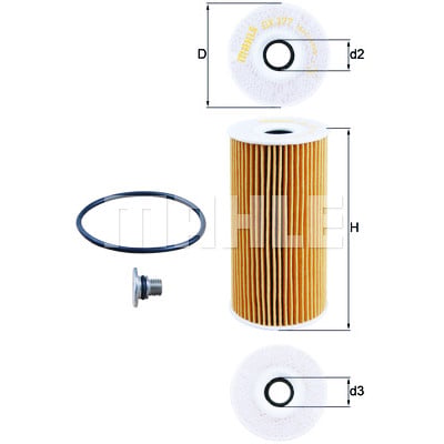Filtro olio MAHLE ORIGINAL OX 377D