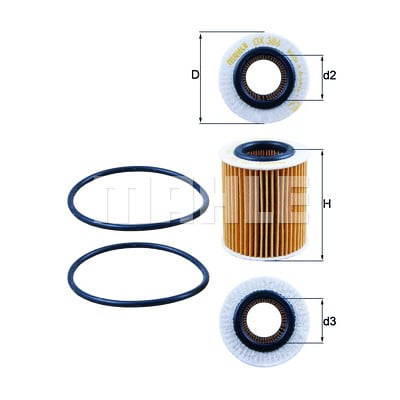 Filtro olio MAHLE ORIGINAL OX386D