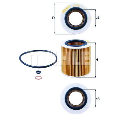 Filtro olio MAHLE ORIGINAL OX 387D