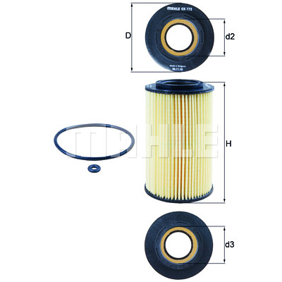 Filtro olio MAHLE ORIGINAL OX 773D
