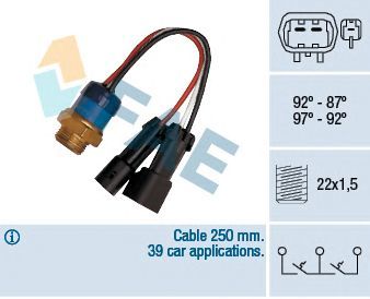 Interruttore termico, ventola radiatore FAE 38090