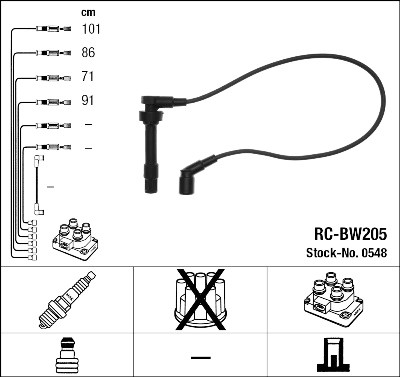 Set cavi di accensione NGK 548