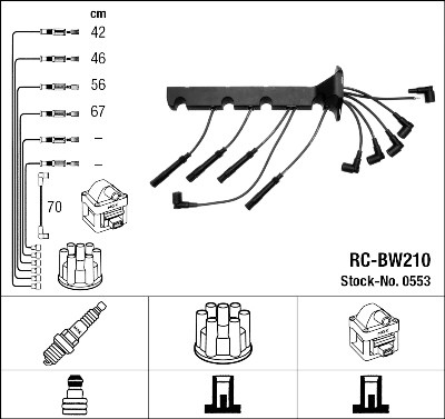 Kit cavi accensione NGK 0553