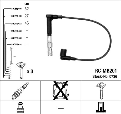 Kit cavi accensione NGK 0736