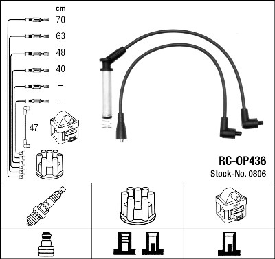 Set cavi di accensione NGK 806
