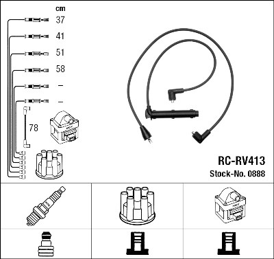 Kit cavi accensione NGK 0888