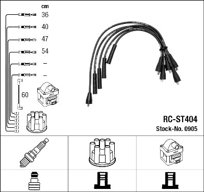 Set cavi di accensione NGK 905