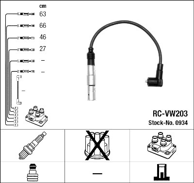 Set cavi di accensione NGK 934