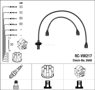 Set cavi di accensione NGK 948