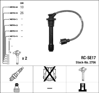 Kit cavi accensione NGK 2706