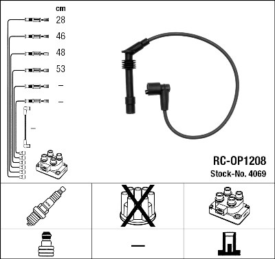 Set cavi di accensione NGK 4069