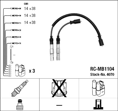Set cavi di accensione NGK 4070