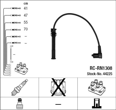 Set cavi di accensione NGK 44225