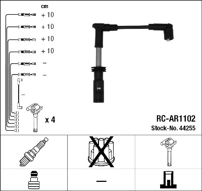 Kit cavi accensione NGK 44255