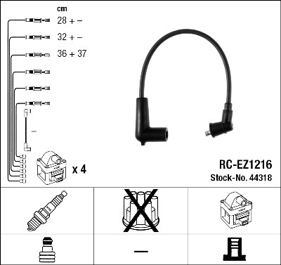 Kit cavi accensione NGK 44318