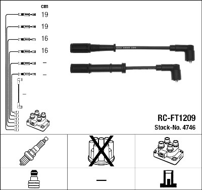 Set cavi di accensione NGK 4746