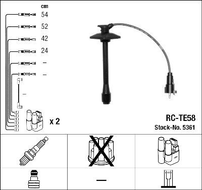 Set cavi di accensione NGK 5361