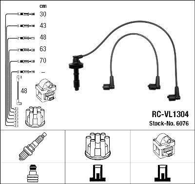 Kit cavi accensione NGK 6076
