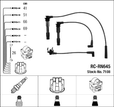 Kit cavi accensione NGK 7108