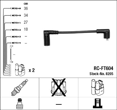 Kit cavi accensione NGK 8205