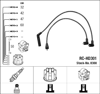 Set cavi di accensione NGK 8300