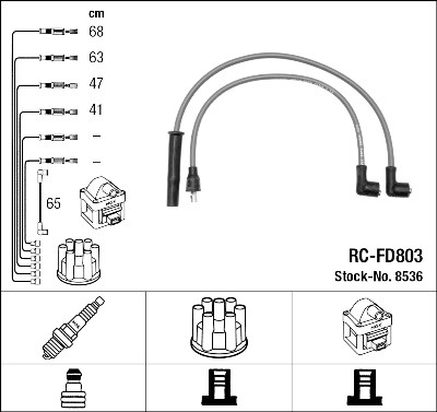 Kit cavi accensione NGK 8536