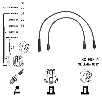 Kit cavi accensione NGK 8537