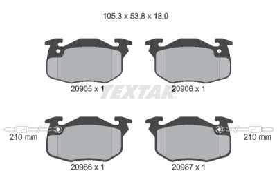 Pastiglie freno TEXTAR 2090506