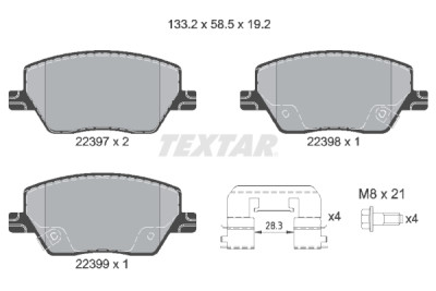 Pastiglie freno TEXTAR 2239701