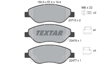 Pastiglie freno TEXTAR 2247601