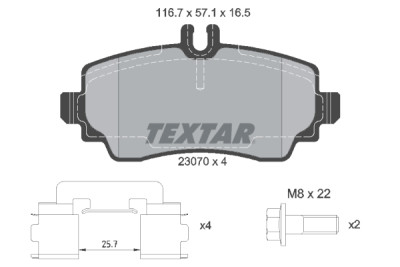 Pastiglie freno TEXTAR 2307004