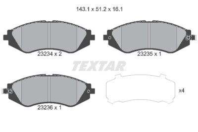Pastiglie freno TEXTAR 23234 01