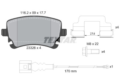 Pastiglie freno TEXTAR 2332602