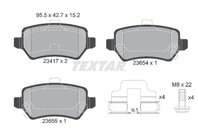 Pastiglie freno TEXTAR 2341703