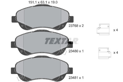 Pastiglie freno TEXTAR 2376802