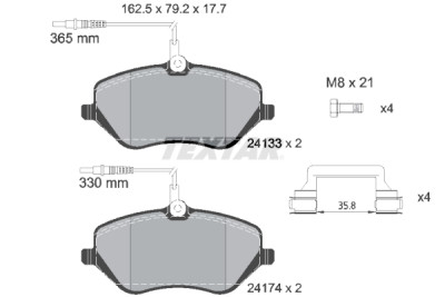 Pastiglie freno TEXTAR 2413301