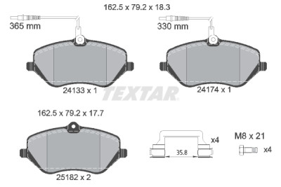 Pastiglie freno TEXTAR 2413303