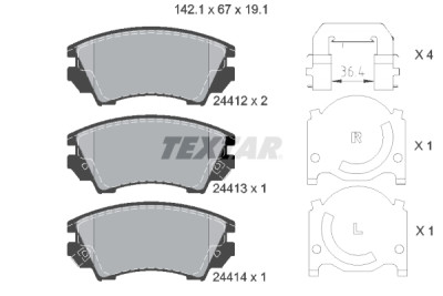 Pastiglie freno TEXTAR 24412 01