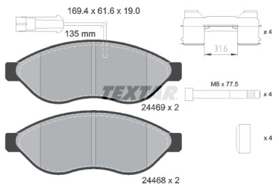Pastiglie freno TEXTAR 2446902