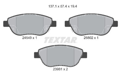 Pastiglie freno TEXTAR 24549 01