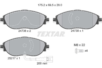 Pastiglie freno TEXTAR 24738 01