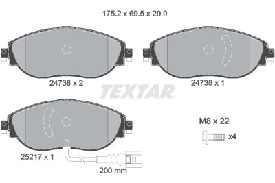 Pastiglie freno TEXTAR 2473803