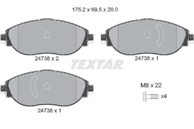 Pastiglie freno TEXTAR 2473806