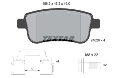 Pastiglie freno TEXTAR 2482001