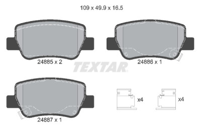 Pastiglie freno TEXTAR 2488501
