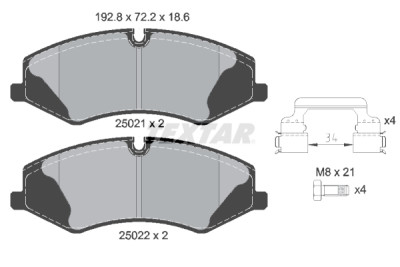 Pastiglie freno TEXTAR 25021 01