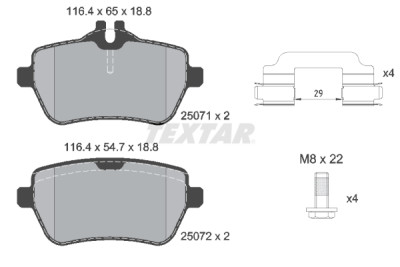 Pastiglie freno TEXTAR 2507103